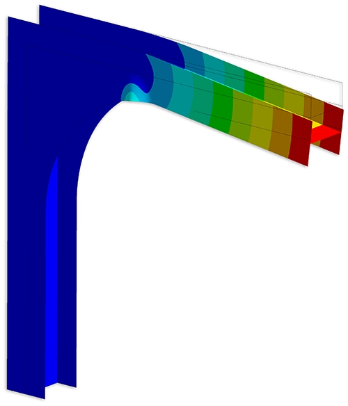 Nonlinear buckling analysis of a frame according to DNV-RP-C208